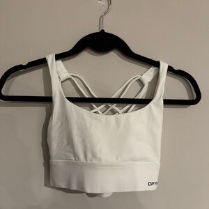 DFYNE Origin Medium Support Strappy Back White Sports Bra